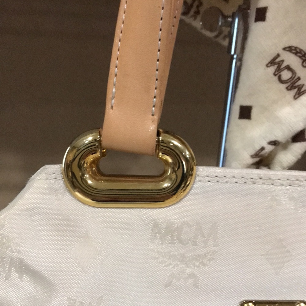 MCM Vintage Leather Trimmed Satchel - Picture 7 of 15